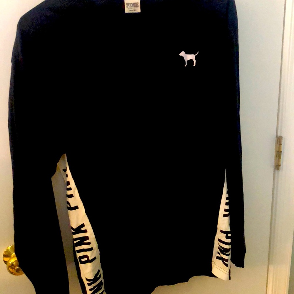 Black pink shirt long sleeve